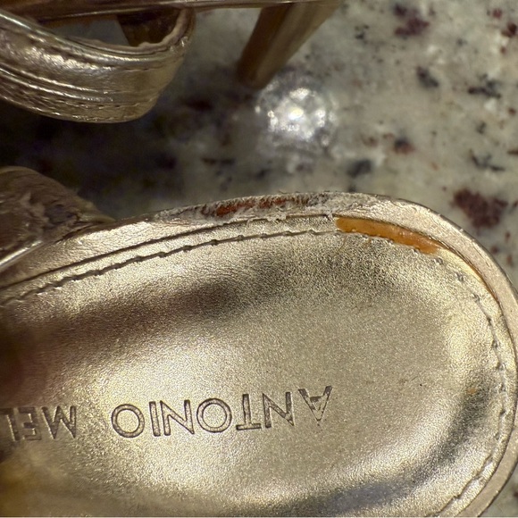 ANTONIO MELANI Gold Embellished Heels - Picture 5 of 5